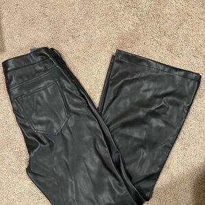 Hollister Black Faux Leather Flare Pants